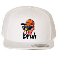 Turkey Face Thanksgiving Bruh Wool Snapback Cap
