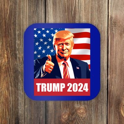 Thumbsup For Trump 2024 Presidential Election Rally Cute Gift Coaster