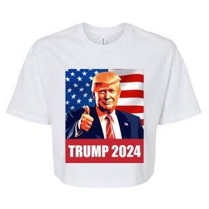 Thumbsup For Trump 2024 Presidential Election Rally Cute Gift Bella+Canvas Jersey Crop Tee