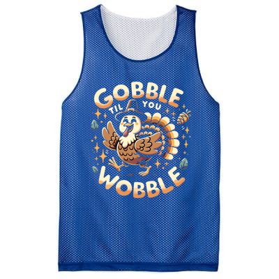 Thanksgiving Funny Turkey Gobble Till You Wobble Gift Mesh Reversible Basketball Jersey Tank