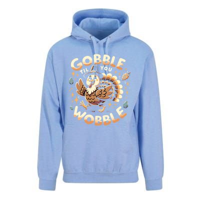 Thanksgiving Funny Turkey Gobble Till You Wobble Gift Unisex Surf Hoodie