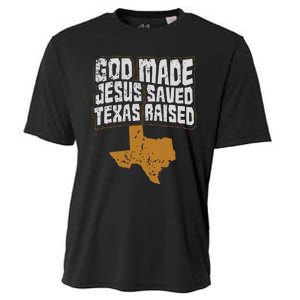 Texas For Texans God Made Jesus Saved Texas Raised Cooling Performance Crew T-Shirt