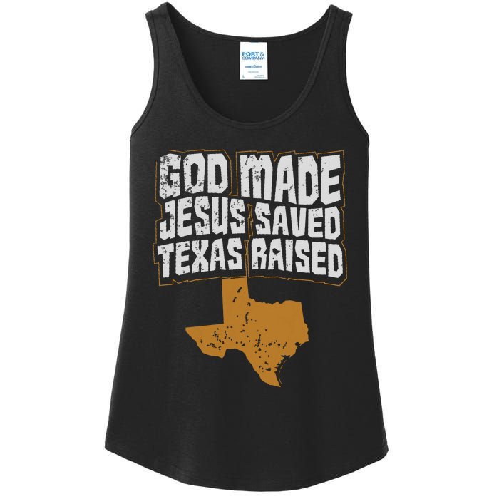 Texas For Texans God Made Jesus Saved Texas Raised Ladies Essential Tank