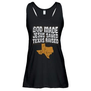 Texas For Texans God Made Jesus Saved Texas Raised Ladies Essential Flowy Tank