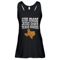 Texas For Texans God Made Jesus Saved Texas Raised Ladies Essential Flowy Tank