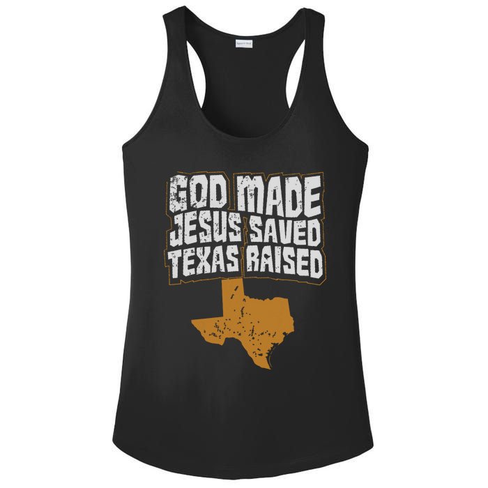 Texas For Texans God Made Jesus Saved Texas Raised Ladies PosiCharge Competitor Racerback Tank