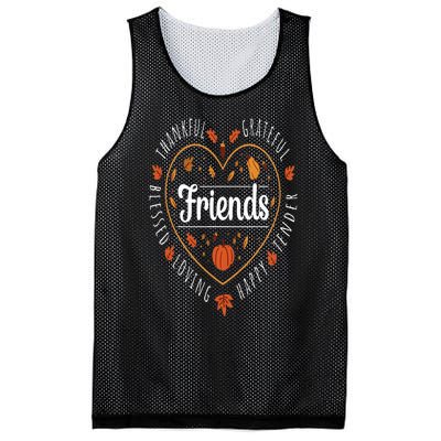 Thankful Friends Thanksgiving Friendsgiving Mesh Reversible Basketball Jersey Tank