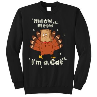 Thanksgiving Funny Turkey Fake Cat Retro Sweatshirt