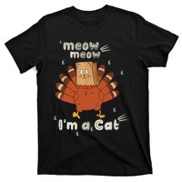 Thanksgiving Funny Turkey Fake Cat Retro T-Shirt