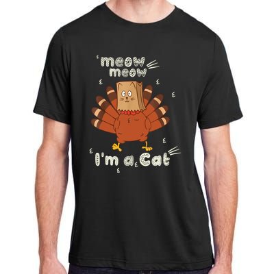 Thanksgiving Funny Turkey Fake Cat Retro Adult ChromaSoft Performance T-Shirt