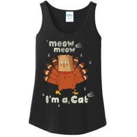 Thanksgiving Funny Turkey Fake Cat Retro Ladies Essential Tank