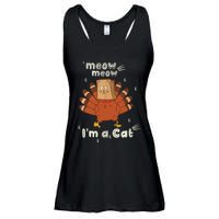 Thanksgiving Funny Turkey Fake Cat Retro Ladies Essential Flowy Tank