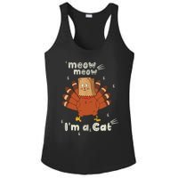 Thanksgiving Funny Turkey Fake Cat Retro Ladies PosiCharge Competitor Racerback Tank