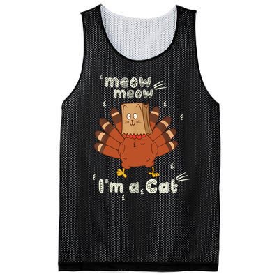 Thanksgiving Funny Turkey Fake Cat Retro Mesh Reversible Basketball Jersey Tank