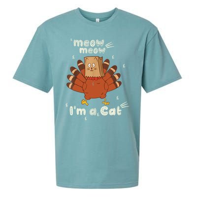 Thanksgiving Funny Turkey Fake Cat Retro Sueded Cloud Jersey T-Shirt