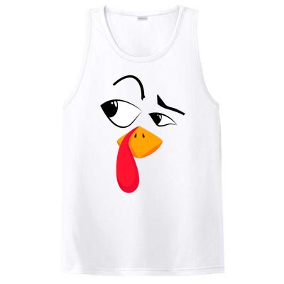 Turkey Face Tees Adult Funny Halloween Thanksgiving PosiCharge Competitor Tank