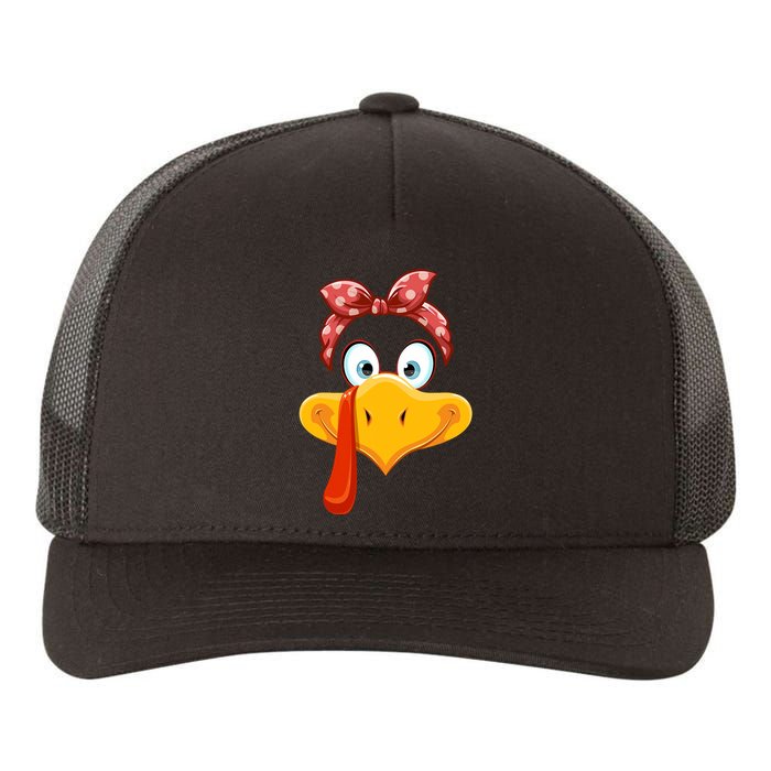 Turkey Face Thanksgiving Matching Outfit Family Yupoong Adult 5-Panel Trucker Hat