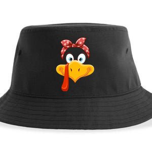 Turkey Face Thanksgiving Matching Outfit Family Sustainable Bucket Hat