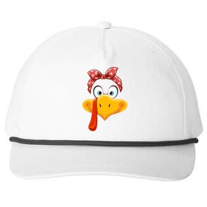 Turkey Face Thanksgiving Matching Outfit Family Snapback Five-Panel Rope Hat