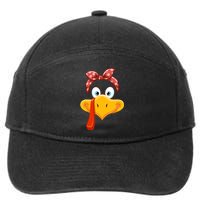 Turkey Face Thanksgiving Matching Outfit Family 7-Panel Snapback Hat