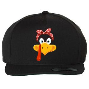 Turkey Face Thanksgiving Matching Outfit Family Wool Snapback Cap