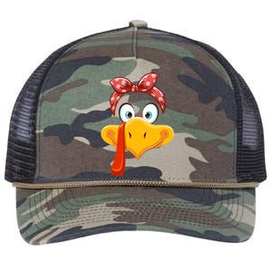 Turkey Face Thanksgiving Matching Outfit Family Retro Rope Trucker Hat Cap