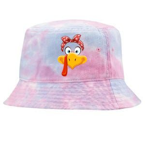 Turkey Face Thanksgiving Matching Outfit Family Tie-Dyed Bucket Hat