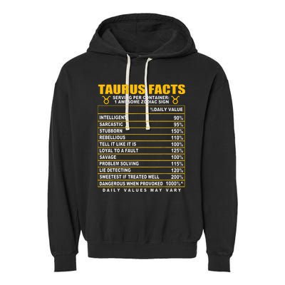 Taurus Facts Garment-Dyed Fleece Hoodie