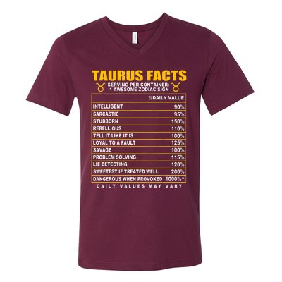 Taurus Facts V-Neck T-Shirt