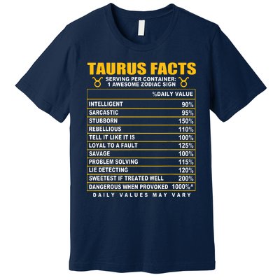 Taurus Facts Premium T-Shirt