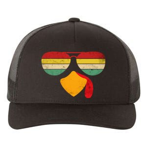 Turkey Face Thanksgiving Sunglasses Yupoong Adult 5-Panel Trucker Hat