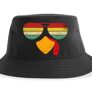 Turkey Face Thanksgiving Sunglasses Sustainable Bucket Hat