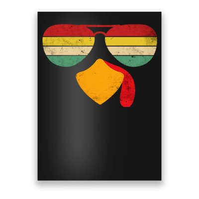 Turkey Face Thanksgiving Sunglasses Poster