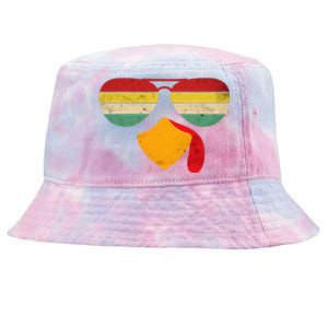 Turkey Face Thanksgiving Sunglasses Tie-Dyed Bucket Hat