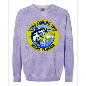 Tuna Fishing Trip Miami Florida Colorblast Crewneck Sweatshirt