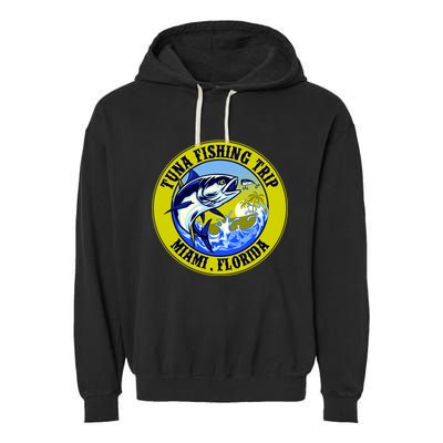 Tuna Fishing Trip Miami Florida Garment-Dyed Fleece Hoodie