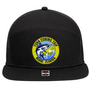 Tuna Fishing Trip Miami Florida 7 Panel Mesh Trucker Snapback Hat