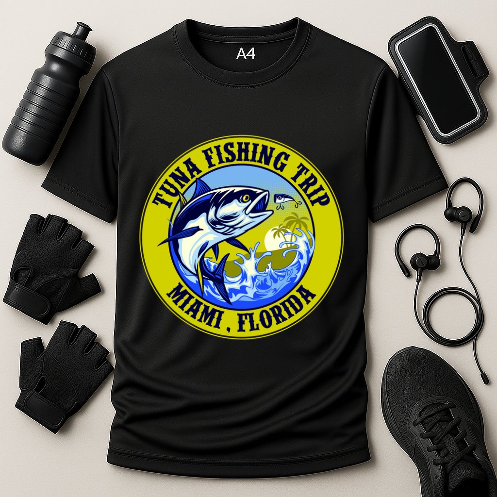 Tuna Fishing Trip Miami Florida Cooling Performance Crew T-Shirt