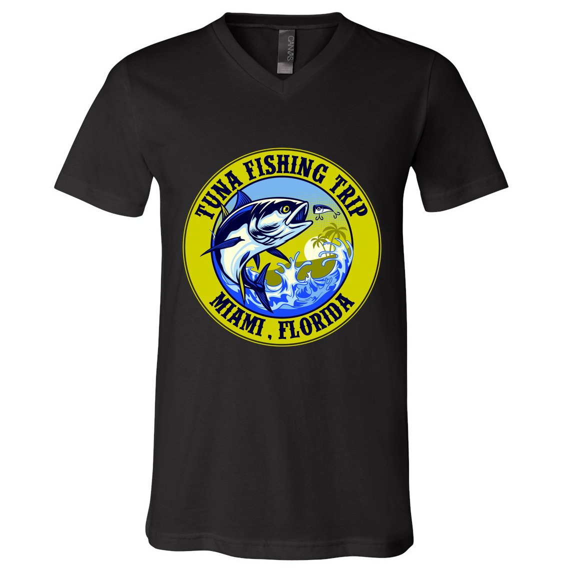 Tuna Fishing Trip Miami Florida V-Neck T-Shirt