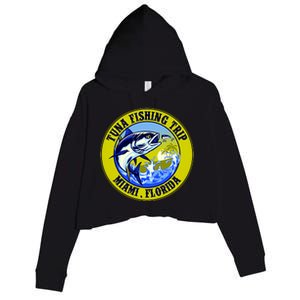 Tuna Fishing Trip Miami Florida Crop Fleece Hoodie