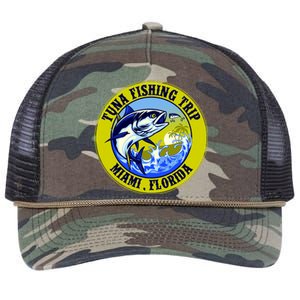 Tuna Fishing Trip Miami Florida Retro Rope Trucker Hat Cap