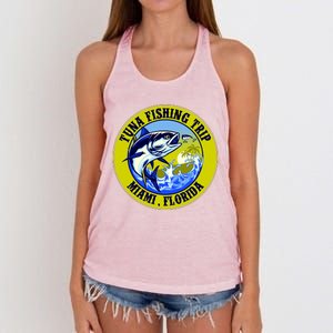 Tuna Fishing Trip Miami Florida Women's Knotted Racerback Tank