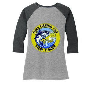 Tuna Fishing Trip Miami Florida Women's Tri-Blend 3/4-Sleeve Raglan Shirt