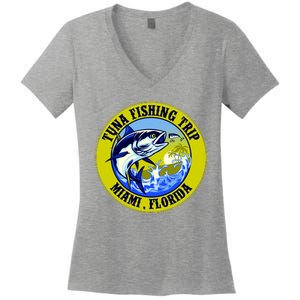 Tuna Fishing Trip Miami Florida Women's V-Neck T-Shirt