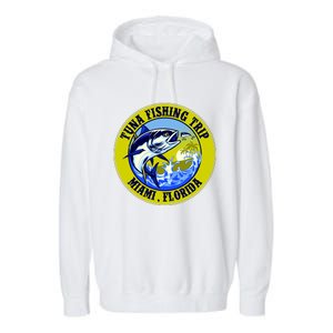 Tuna Fishing Trip Miami Florida Garment-Dyed Fleece Hoodie