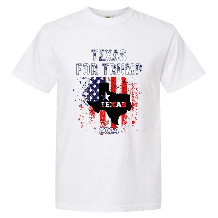 Texas For Trump 2024 American Flag Vintage Garment-Dyed Heavyweight T-Shirt