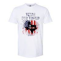 Texas For Trump 2024 American Flag Vintage Softstyle CVC T-Shirt