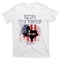 Texas For Trump 2024 American Flag Vintage T-Shirt