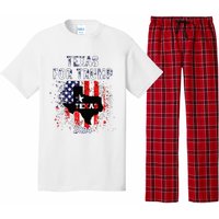 Texas For Trump 2024 American Flag Vintage Pajama Set