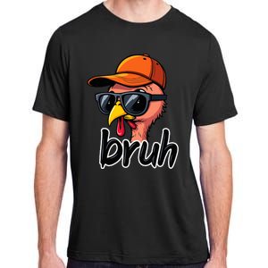 Turkey Face Thanksgiving Bruh Man Turkey Adult ChromaSoft Performance T-Shirt